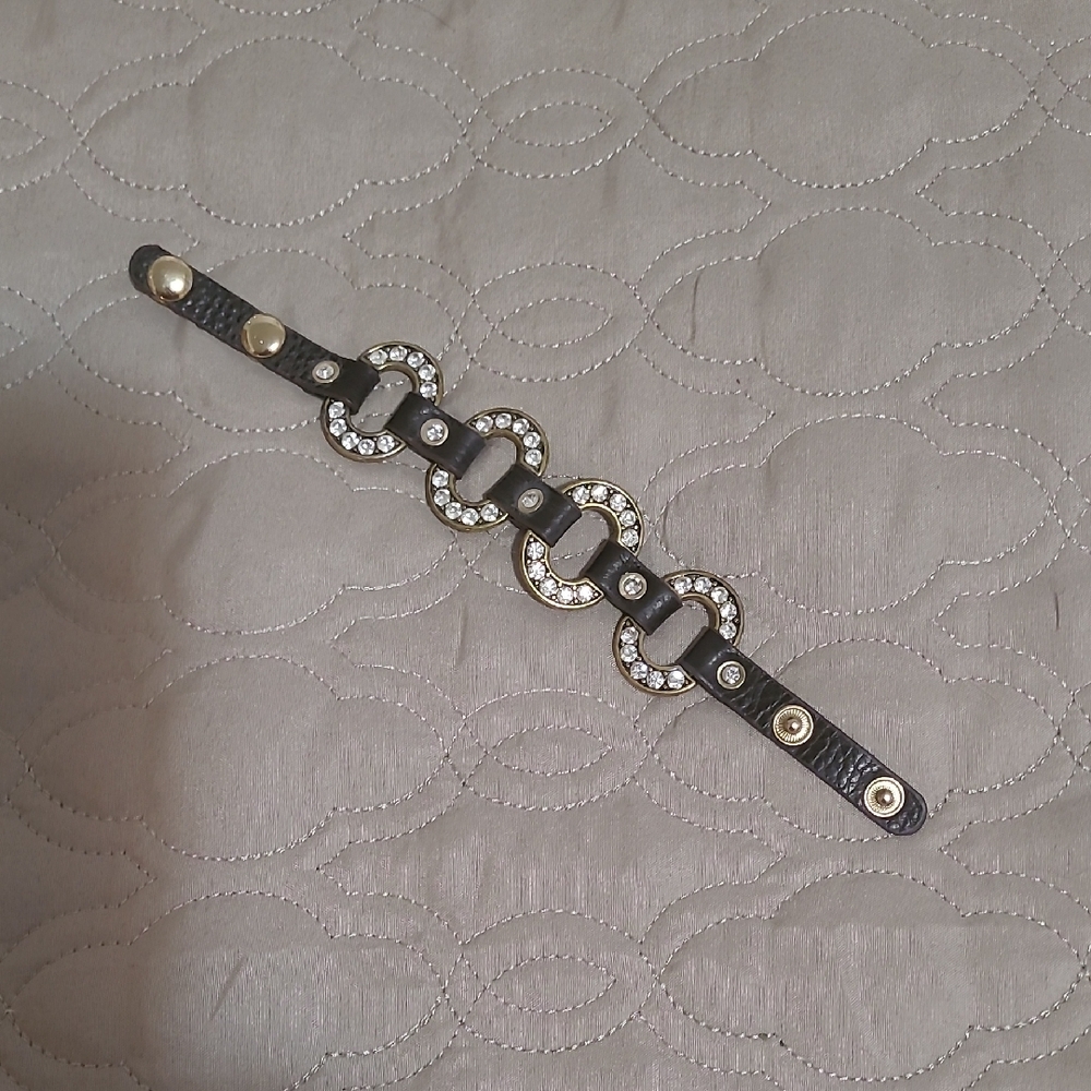 Premier Designs Gold and Brown Bracelet with Spherical Beads
